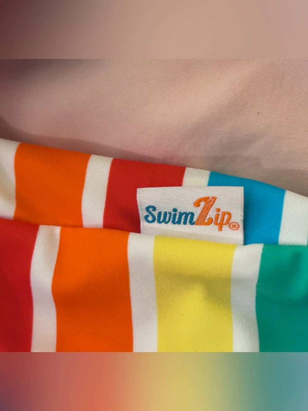 Swim Zip Rainbow rashguard, tankini, and shorts swim set Sz 4